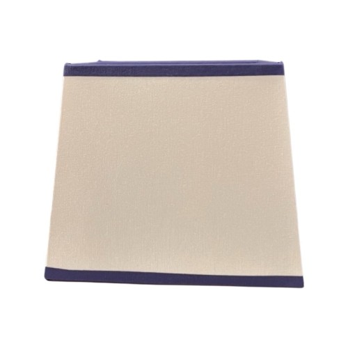 Abażur kwadratowy biały lamówka granat Coco Classic 14cm 