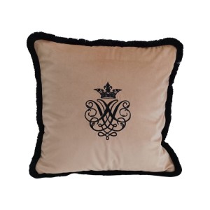 Poduszka welurowa beżowa haft Korona Wybierz rozmiar    
