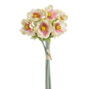 Anemon  bukiecik sztuczny kremowo różowy h 33cm   