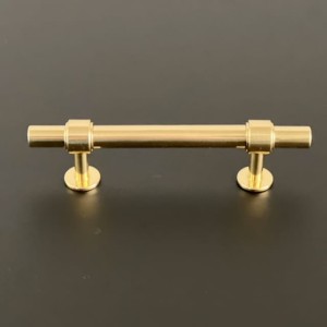 Uchwyt reling meblowy złoty mosiądz polerowany  Modern Classic 96 mm 