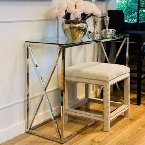 Konsola metalowa srebrna 120x40x78cm