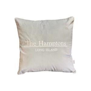 Poduszka welurowa niebieska haftowana Marina Bay Hampton  kwadrat Wybierz rozmiar   