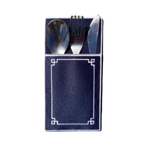 Pokrowiec na sztućce granatowy Hampton Elegance 12x15cm 