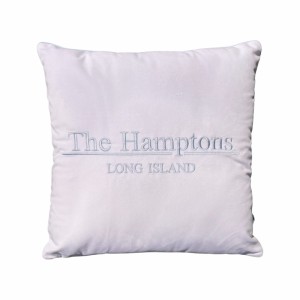 Poduszka welurowa biała haftowana Marina Bay Hampton Wybierz rozmiar   