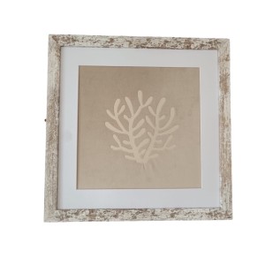 Obraz koralowca na welurze w patynowanej drewnianej ramie  Lucy no 4 45x45cm   