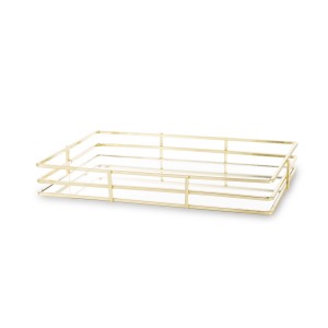 Taca metalowa prostokątna złota Tony Gold 20x30x4,5hcm