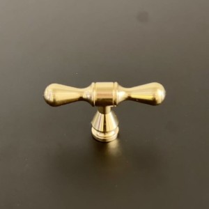 Uchwyt meblowy złoty T-bar mosiądz polerowany Modern Bow 60 mm 