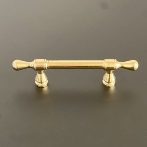 Uchwyt reling meblowy złoty mosiądz polerowany Modern Bow 96 mm 