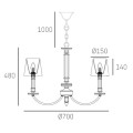 Lampa wisząca SIENA P06308NI-WH