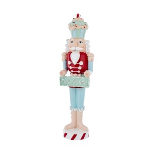 Figurka dziadek do orzechów niebiesko czerwony Candy Merry 9,5x8,5xh39cm