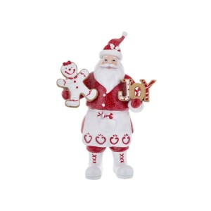 Figurka Mikołaja biało  czerwona Candy Cande 12x22x33cm