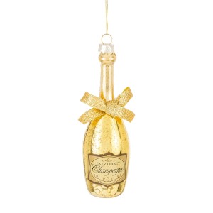 Zawieszka choinkowa szklana Champagne 14x4,5x4,5cm