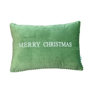 Poduszka welurowa zielona Merry Christmas Modern 