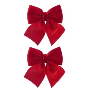 Kokarda welurowa czerwona Gift kpl 2 szt h14cm