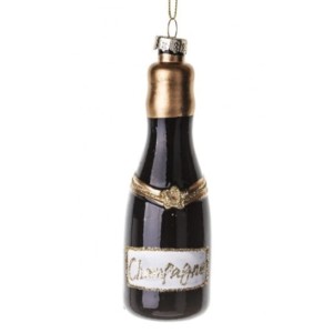 Zawieszka szklana choinkowa Black Champagne 13x4x4cm