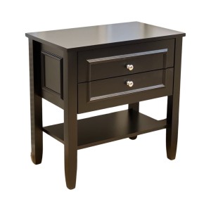 Szafka nocna drewniana czarna dwie szuflady i półka  Giorgio   