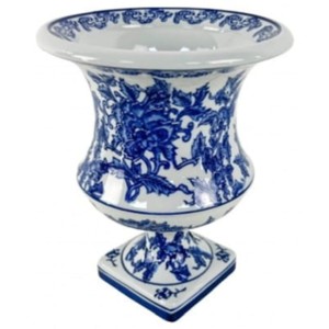 Wazon ceramiczny biało niebieski Blue 23x18,5x18,5cm