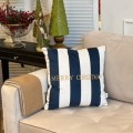 Poduszka welurowa pasy biało granatowe Merry Christmas Modern
