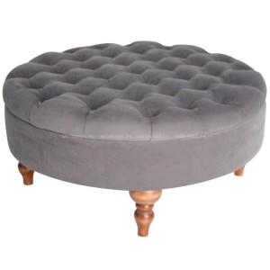 Pufa okrągła na nóżkach pikowana Buduar