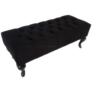 ŁAWECZKA PIKOWANA BLACK VELVET NÓŻKA GIĘTA ST'GERMAIN