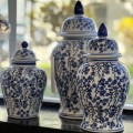 Waza ceramiczna biało niebieska Blue 36x18x18cm