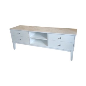 Szafka RTV drewniana lakierowana połysk biała  Genua