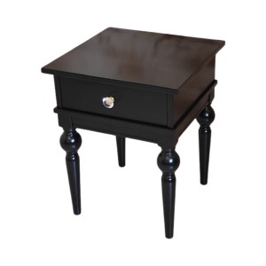 Stolik nocny drewniany połysk czarny Prado