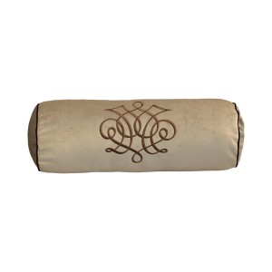 Wałek dekoracyjny welurowy jasno beżowy 50xØ16cm