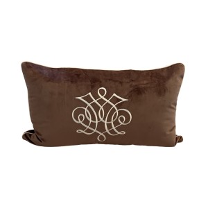 Poduszka welurowa brązowa Embroired  Wybierz rozmiar