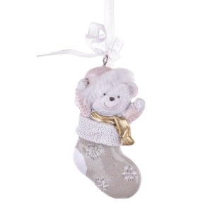 Zawieszka choinkowa Miś w bucie 9,5x5x3cm