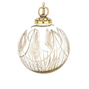 Bombka choinkowa szklana Frozen Gold 13x9,5x9,5cm