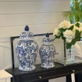 Waza ceramiczna biało niebieska Blue 36x18x18cm