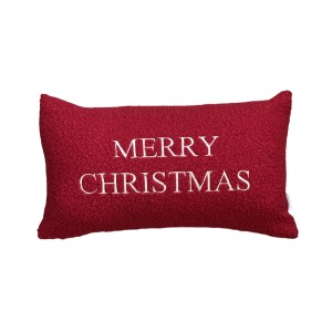 Poduszka świąteczna czerwona boucle  Merry Christmas 30x50cm