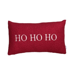 Poduszka świąteczna czerwona boucle  HO HO HO