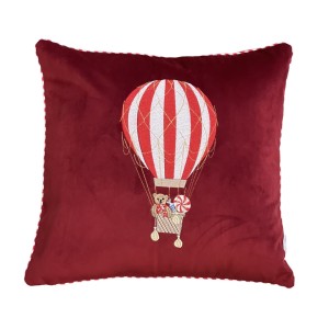 Poduszka welurowa czerwona świąteczna Baloon no1