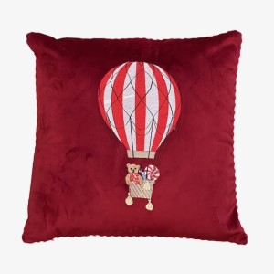 Poduszka welurowa czerwona świąteczna Baloon no2