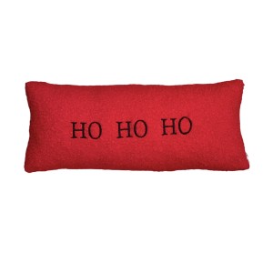Poduszka świąteczna czerwona boucle no2  HO HO HO 20x50cm