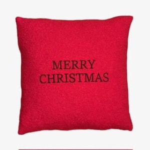 Poduszka  czerwona boucle Merry Christmas no1 45x45cm