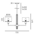 Lampa wisząca SUTTON P02838BR-WH