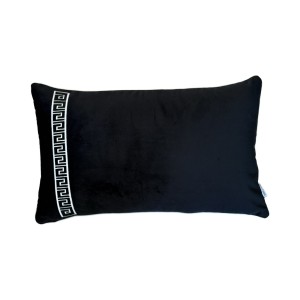 Poduszka welurowa czarna haft Donatella no3 