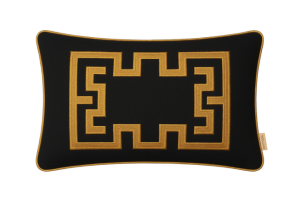 Poduszka welurowa czarna haft wzór grecki Modern Classic no2