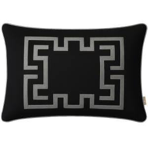 Poduszka welurowa czarna haft wzór grecki Modern Classic no2 
