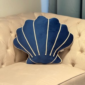 Poduszka welurowa granatowa muszla 