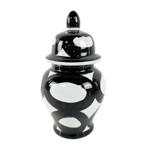 Waza ceramiczna amfora biało czarna Modern 25x15x15cm