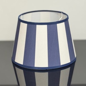 Abażur bawełniany stożek w paski biało granatowe