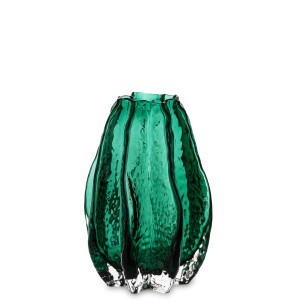 Wazon szklany nowoczesny zielony  h21cm