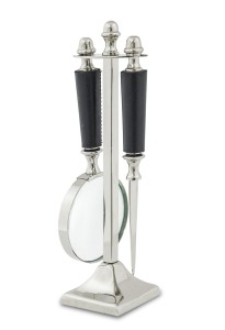 ZESTAW DO LISTÓW METALOWY SREBRNO CZARNY GENTELMEN