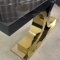 Konsola metalowa złota blat czarny CoCo
