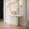 Konsola metalowa biało złota Bocaro