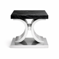 Stolik boczny srebrny blat czarny CC